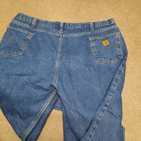CARHARTT (48 x 30) Relaxed Fit Straight Leg Men's Jeans Blue - Picture 3 of 7